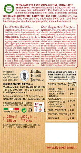 Il Pane di Anna Gluten Free Bread Mix-Milk Flour, 17.64 oz | 500g - Image 3